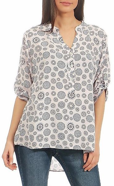 malito more than fashion Schlupfbluse 6703 Bluse mit Kreis Blumen Print 3/4 günstig online kaufen