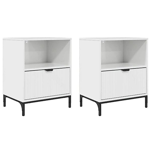vidaXL Nachttische 2 Stk Hochglanz-Weiß 49 x 36 x 61 cm Holzwerkstoff 88348 günstig online kaufen