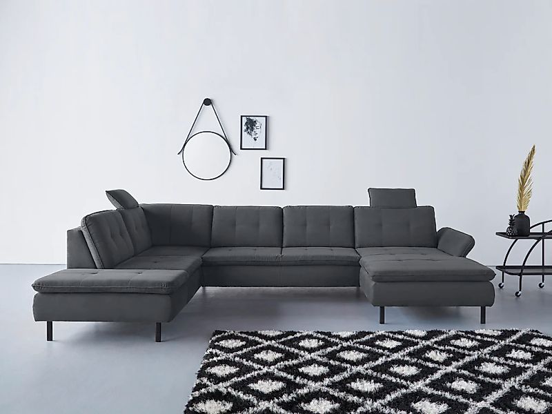 Home affaire Wohnlandschaft "Birkholm U-Form" Armlehnverstellung, auch in E günstig online kaufen