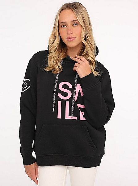 Zwillingsherz Hoodie "Alissa" Langarm, Kapuze, Neon-Details, Kordelzug, Fro günstig online kaufen