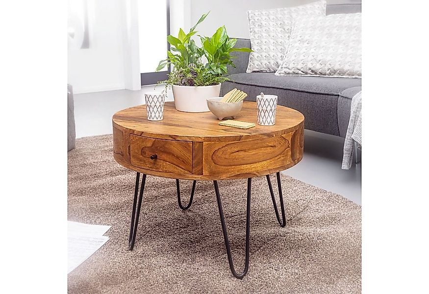 lovingHome® Couchtisch Couchtisch 2 Schubladen Palisander Massivholz 60 x 4 günstig online kaufen