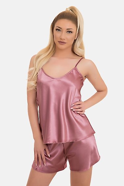 Evoni Pyjama Satin Set Kurze Hose günstig online kaufen