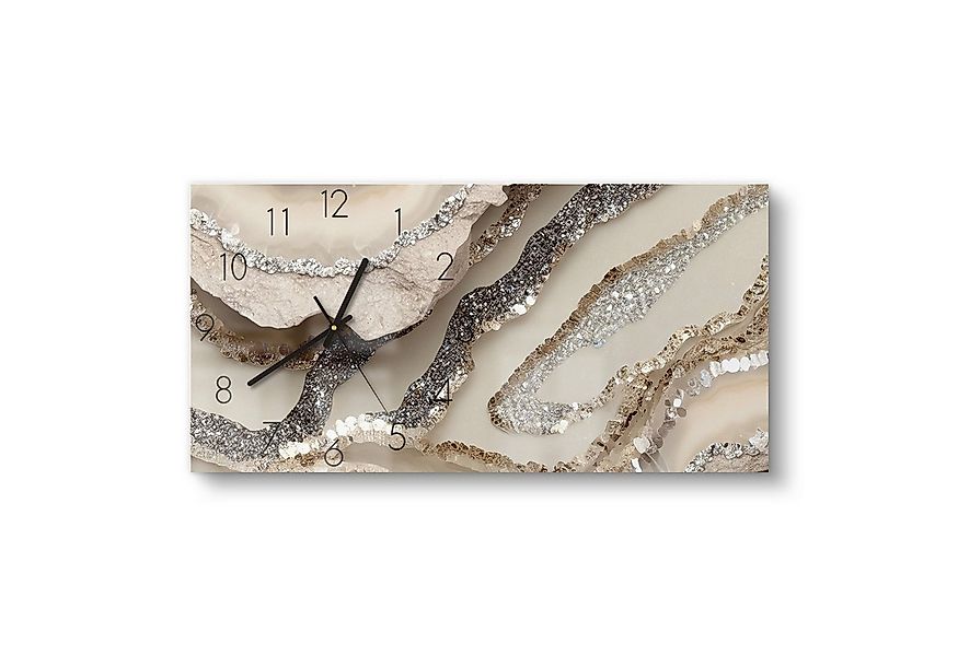 DEQORI Wanduhr 'Funkelnde Steinpracht' (Glas Glasuhr modern Wand Uhr Design günstig online kaufen