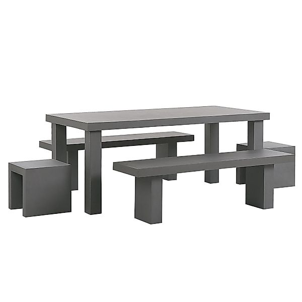 Beliani Gartentisch Set TARANTO Grau 90 x180x76 günstig online kaufen