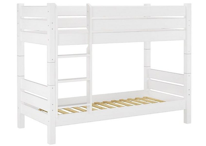 ERST-HOLZ Etagenbett Stabiles Stockbett aus Kiefer Weiß 100 x 190 Nische 80 günstig online kaufen