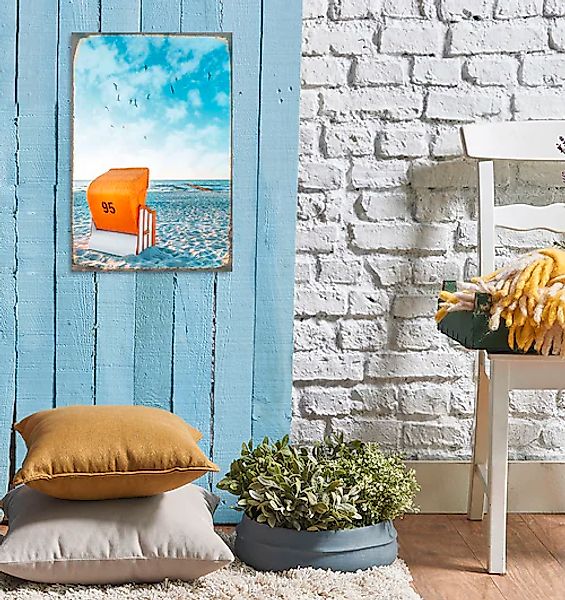 queence Metallbild »Beachday« Düne   Strand   Strandbilder 1 Stk. tlg. Stah günstig online kaufen