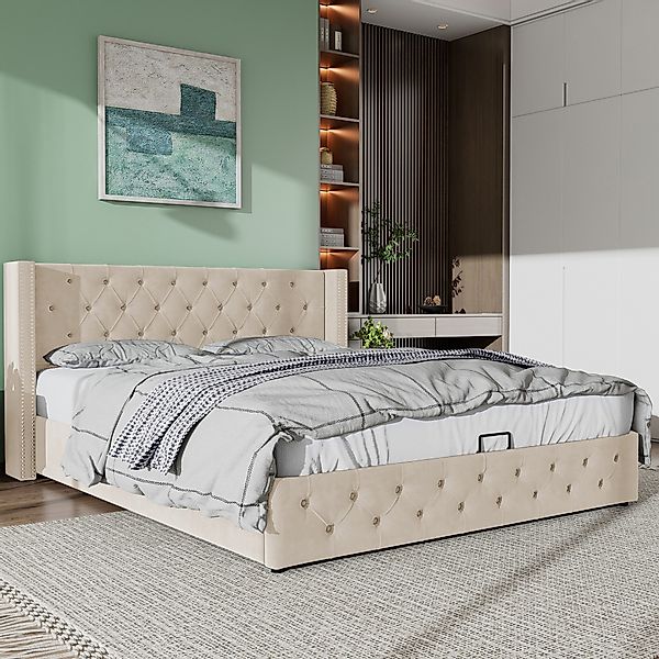 STILVORA Polsterbett Doppelbett 160×200 mit Stauraum,Hydraulisches günstig online kaufen