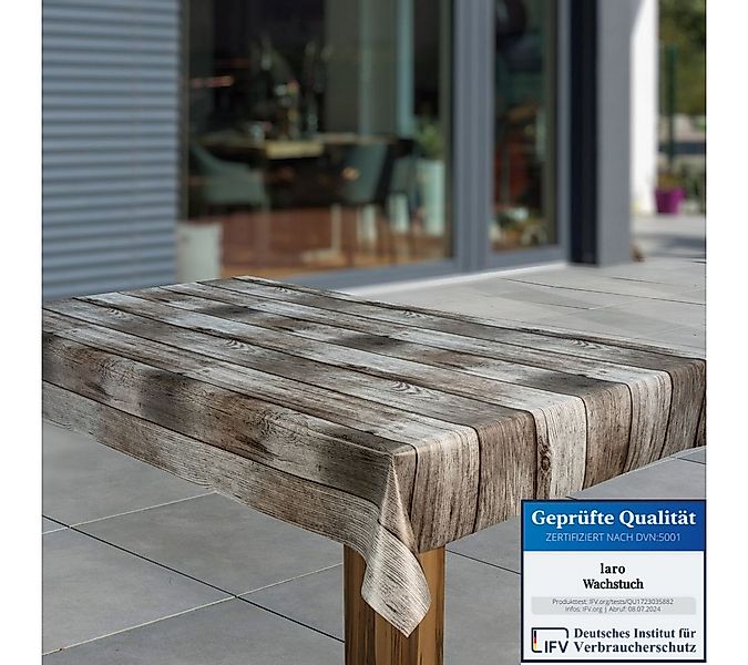 laro Tischdecke Wachstuch-Tischdecken Abwaschbar Holzoptik Grau rechteckig günstig online kaufen