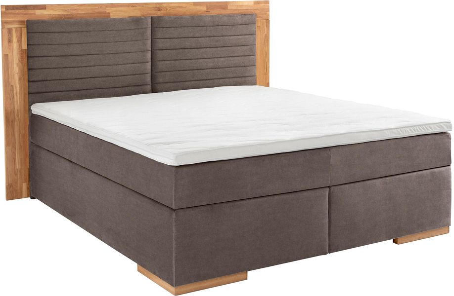 PLACES OF STYLE Boxspringbett "Cup" mit LED-Beleuchtung, Massivholzrahmen u günstig online kaufen