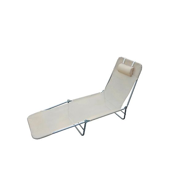 Outsunny Sonnenliege Bäderliege mit Kopfkissen Creme günstig online kaufen