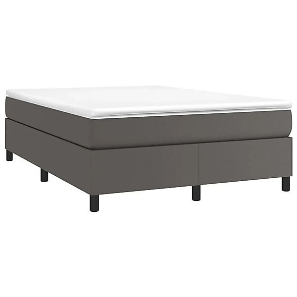 vidaXL Boxspringbett mit Matratze Grau 180x200 cm Kunstleder 3144624 günstig online kaufen