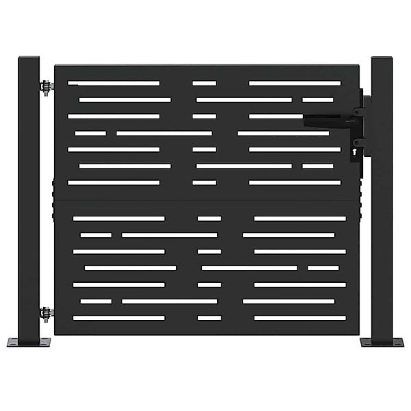 vidaXL Gartentor Schwarz 105 x 100 cm Pulverbeschichteter Stahl 42015899 günstig online kaufen
