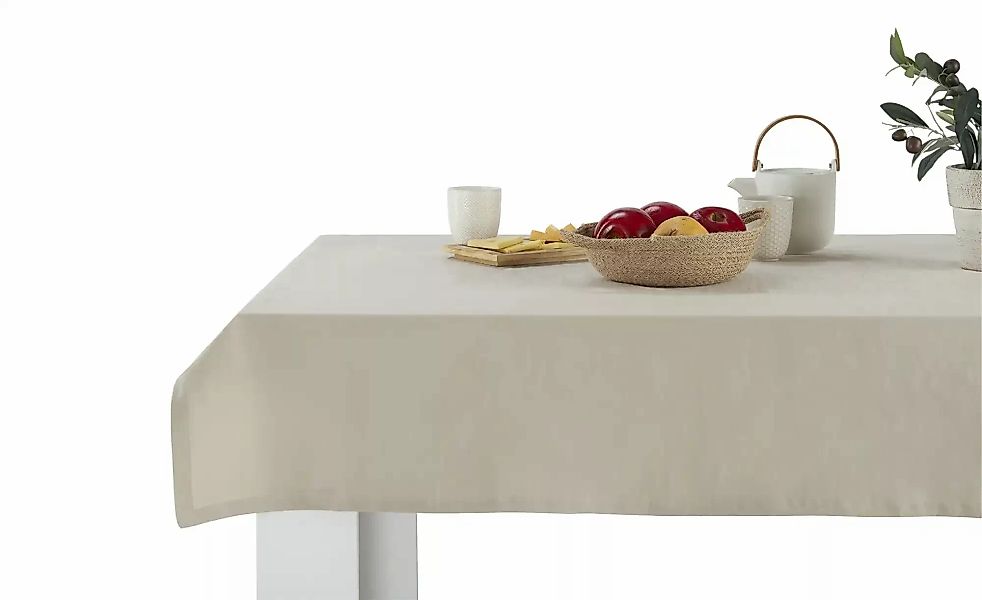 como Tischdecke uni  Dobby ¦ beige ¦ Baumwollmischgewebe ¦ Maße (cm): B: 14 günstig online kaufen