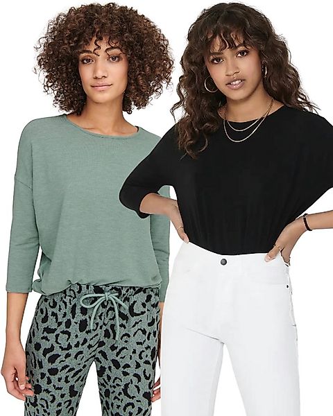 ONLY 3/4 Arm-Pullover (Set, 2er-Pack) Locker geschnitten günstig online kaufen