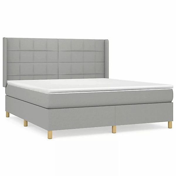 vidaXL Boxspringbett mit Matratze Hellgrau 160x200 cm Stoff1377915 günstig online kaufen