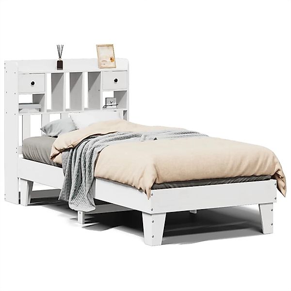 vidaXL Massivholzbett ohne Matratze Weiß 75x190 cm Kiefernholz 3308868 günstig online kaufen