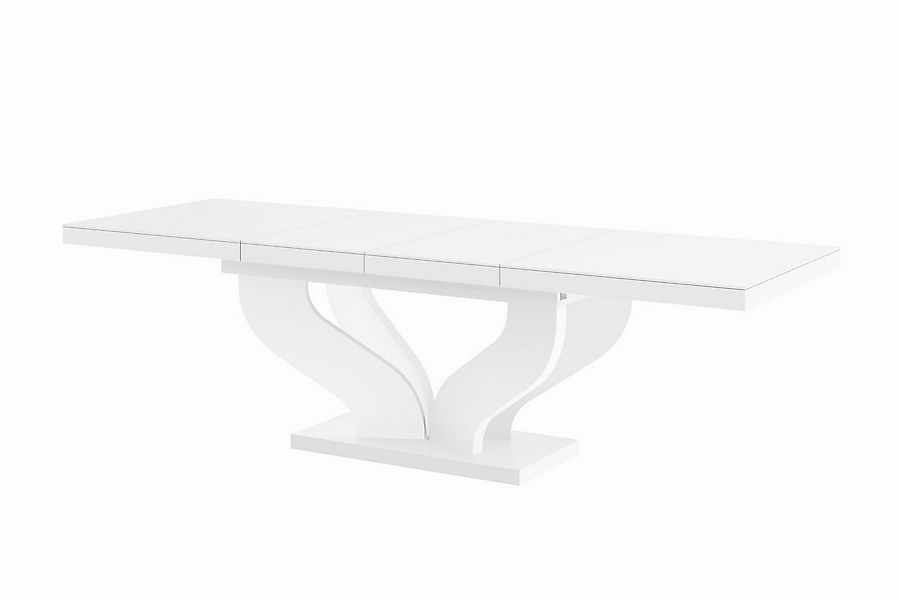 designimpex Esstisch Design Tisch HEB-222 Weiß Hochglanz ausziehbar 160 bis günstig online kaufen