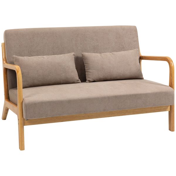 HOMCOM 2-Sitzer Sofa Zweisitzer mit Kissen, günstig online kaufen