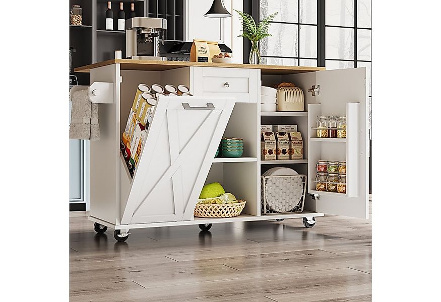 KLAM HOME Küchenwagen Moderne Kücheninsel, Küchenschrank für Mülleimer, buf günstig online kaufen