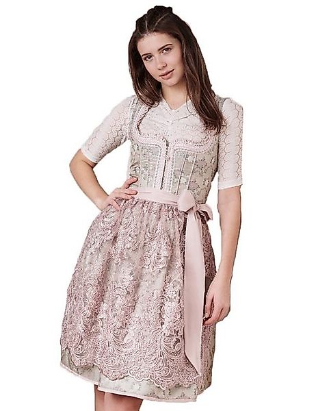 Krüger Madl Dirndl 'Roxana' Spitzenschürze 414365, Hellgrün Rosa 60c günstig online kaufen