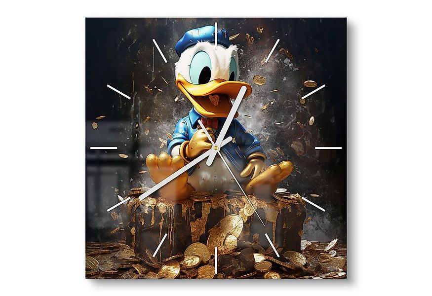 DEQORI Wanduhr 'Goldene Schatzkammer' (Glas Glasuhr modern Wand Uhr Design günstig online kaufen