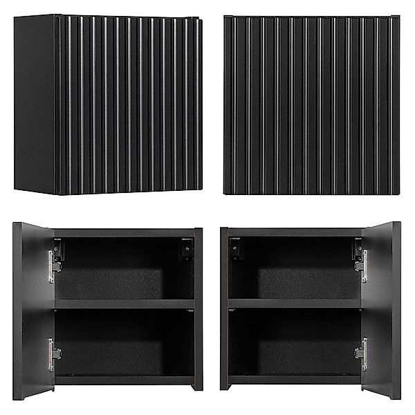 Lomadox Hängeschrank NEWPORT-56-BLACK 30x30cm, Badmöbel Wandschrank günstig online kaufen
