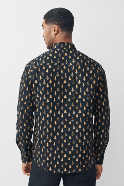 Next Langarmhemd Langärmeliges Hemd mit Weihnachtsmotiv günstig online kaufen