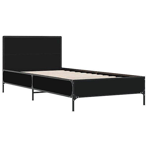 vidaXL Bettgestell Schwarz 75x190 cm Holzwerkstoff und Metall 845557 günstig online kaufen