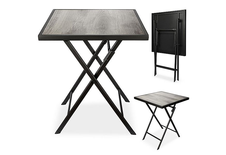 BRUBAKER Gartentisch Bergamo - 58 x 58 cm Balkontisch mit Holz Optik - Wett günstig online kaufen