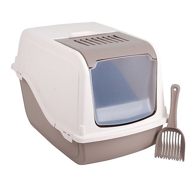 Kats Katzentoilette Katzenklo mit Haube, Schwingtür und Schaufel, Haubentoi günstig online kaufen