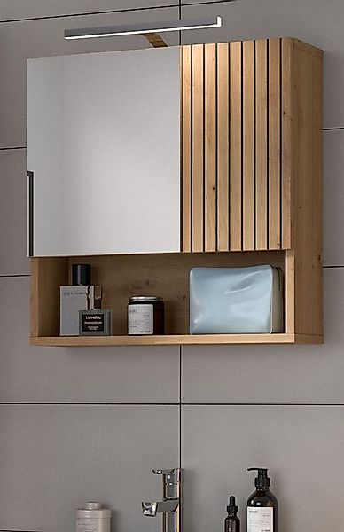 Inn.Furn Spiegelschrank Livia (Badezimmer Schrank in Eiche Artisan mit Rill günstig online kaufen