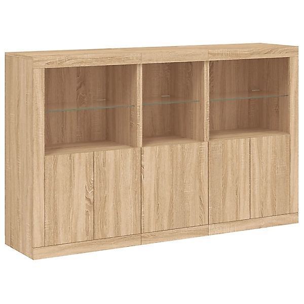 vidaXL Sideboard mit LED-Leuchten Sonoma-Eiche 162x37x100 cm 3209144 günstig online kaufen