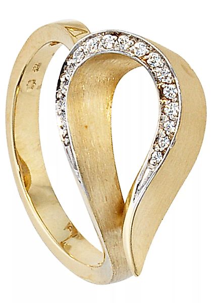 JOBO Diamantring, 585 Gold bicolor mit 16 Diamanten günstig online kaufen