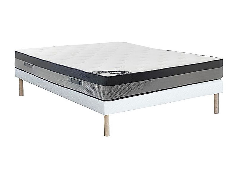 Bett-Set 160 x 200 cm, Polsterbett + Hybridmatratze 7-Zonen-Taschenfederker günstig online kaufen