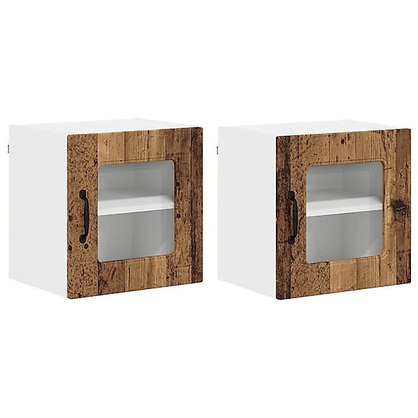 vidaXL Küchenwandschrank 2 Stk Altholz 40 x 31 x 40 cm Holzwerkstoff 884491 günstig online kaufen