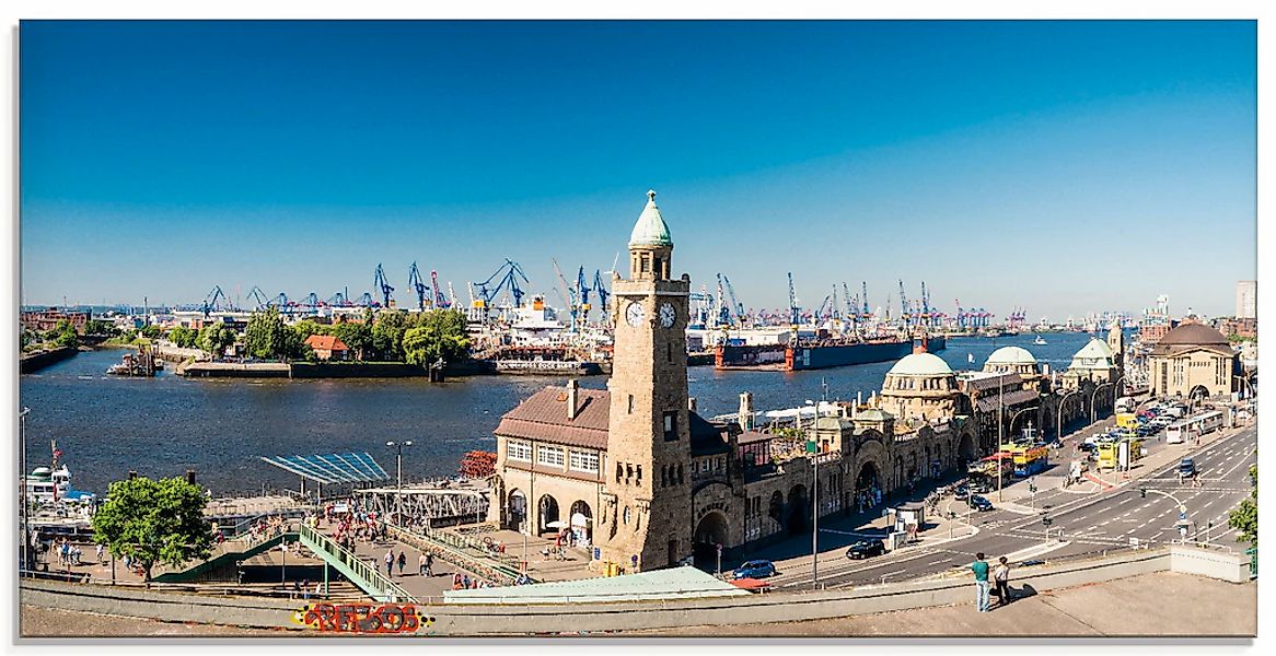 Artland Glasbild "Hamburg St. Pauli Landungsbrücken" Deutschland 1 Stk. tlg günstig online kaufen