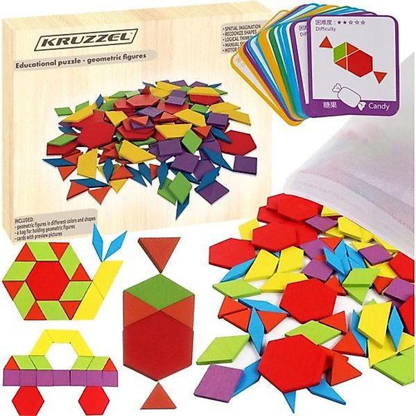KRUZZEL Steckpuzzle Lernpuzzle Logikrätsel Geometrische Figuren, günstig online kaufen