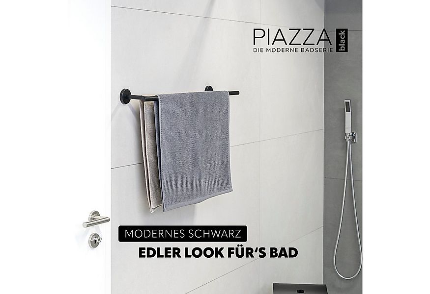 bremermann Doppelhandtuchhalter Bad-Serie PIAZZA BLACK - inkl. Klebeset, au günstig online kaufen
