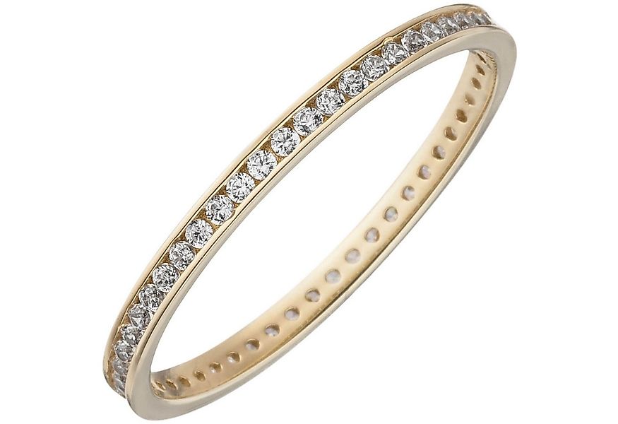 Schmuck Krone Goldring Schmaler Memory Ring aus 333 Gelbgold mit Zirkonia, günstig online kaufen