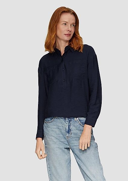 s.Oliver Langarmbluse Bluse Hemdkragenbluse aus Viskosemix günstig online kaufen