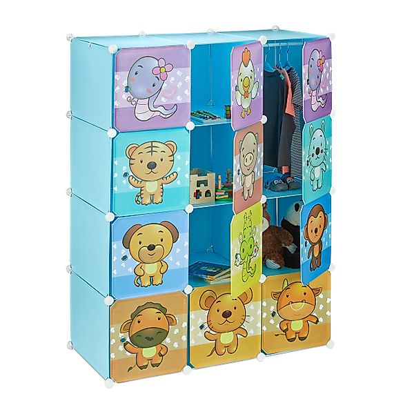 relaxdays Kinderkleiderschrank Steckregal Kinderzimmer mit Motiv günstig online kaufen