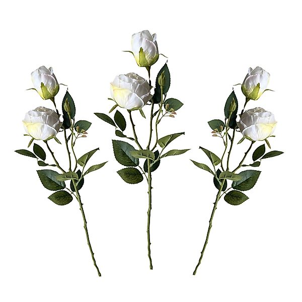 Kunstblumenstrauß Künstliche Rosen 3er Set 55cm. günstig online kaufen