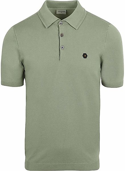 No Excess Knitted Poloshirt Grün - Größe L günstig online kaufen