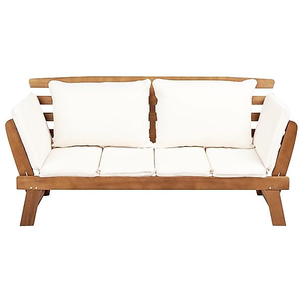 Beliani Gartenbank Heller Holzfarbton Weiss 66x210x82 günstig online kaufen