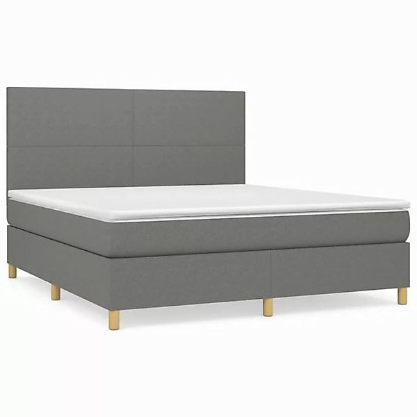 vidaXL Boxspringbett Boxspringbett mit Matratze Dunkelgrau 160x200 cm Stoff günstig online kaufen