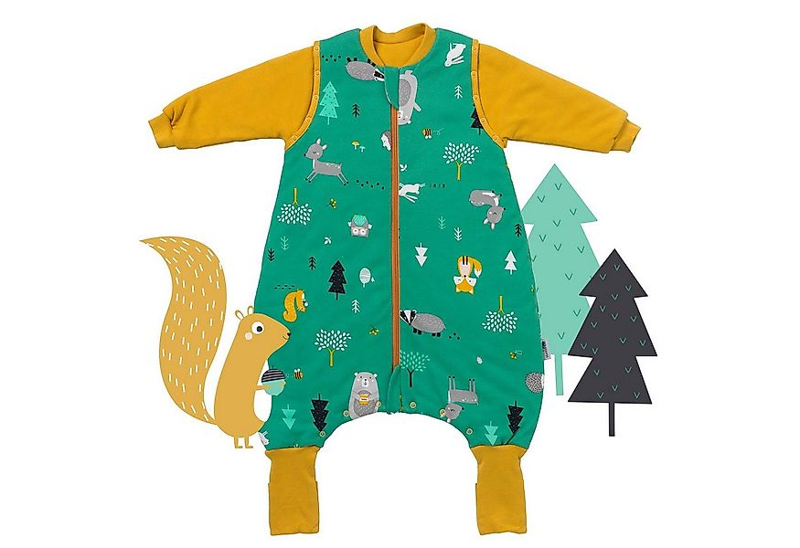 Schlummersack Kinderschlafsack Bio Schlafsack mit Füßen und umklappbaren Bü günstig online kaufen