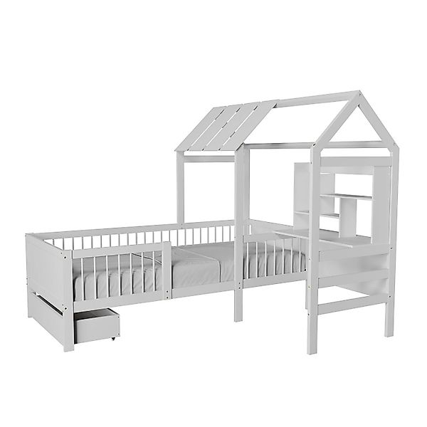 Juskys Kinderbett Yari mit Matratze 90x200 cm Weiß günstig online kaufen