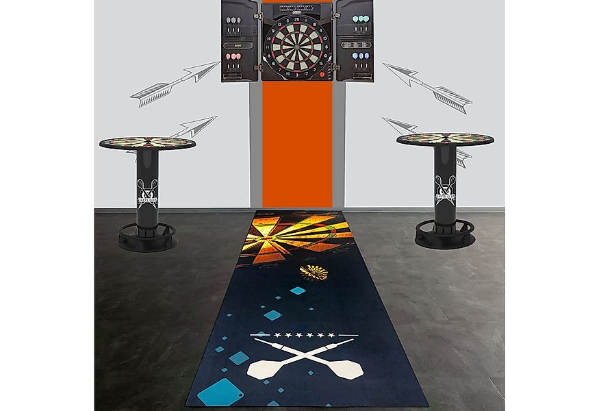 TeppichHome24 Teppich Dartmatte mit Dartscheibe und Abwurflinie, rechteckig günstig online kaufen