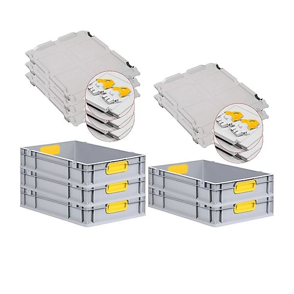 PROREGAL Spar Set 5x Eurobox Nextgen Color Mit Scharnierdeckel & Schiebesch günstig online kaufen