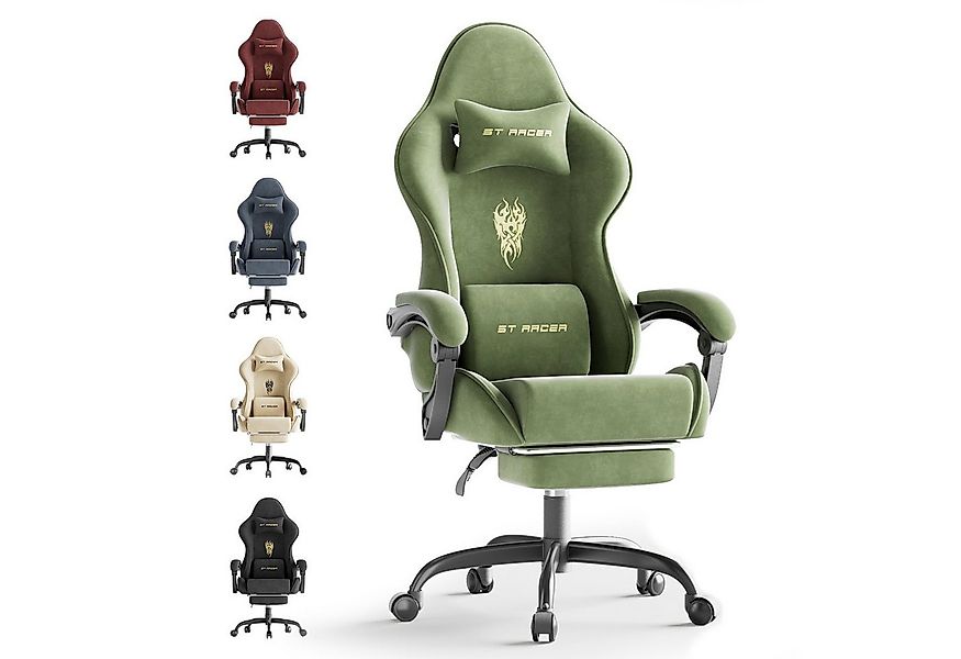 Ferghana Gaming-Stuhl Racing PC Stuhl Verstellbar mit Kopf-,Lendenkissen, F günstig online kaufen